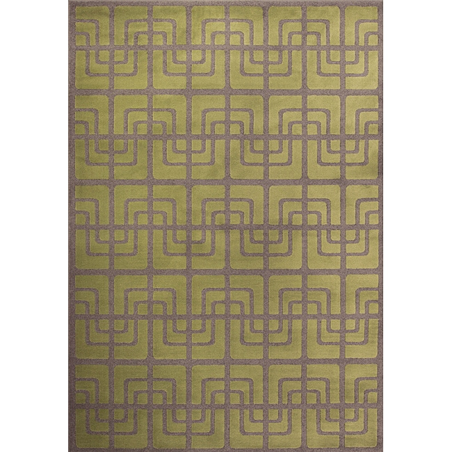 Miramar Green/ Grey Contemporary Area Rug (910 x 129)