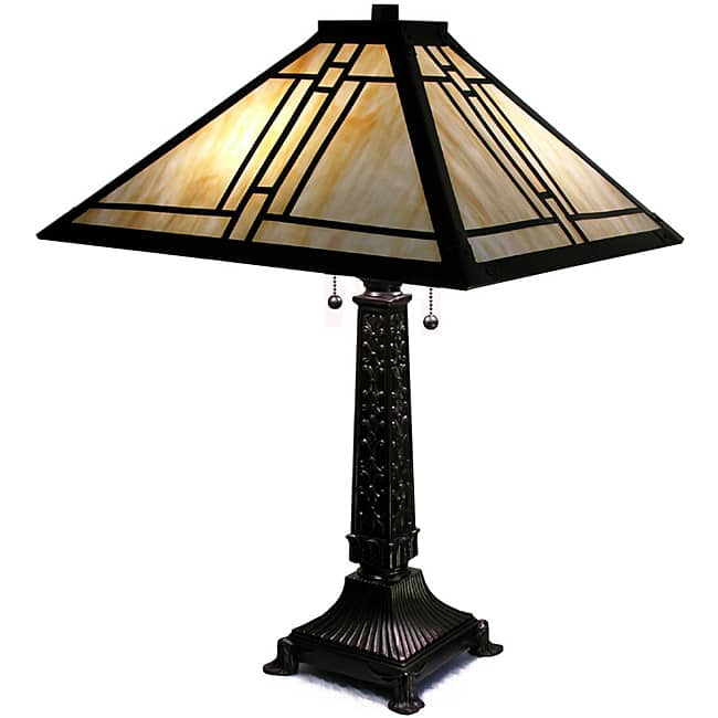 Warehouse of Tiffany-style Mission Gold Streak Table Lamp