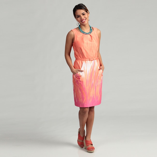 Ceces New York Orange/ Fuchsia Belted Dress Was $65.99 