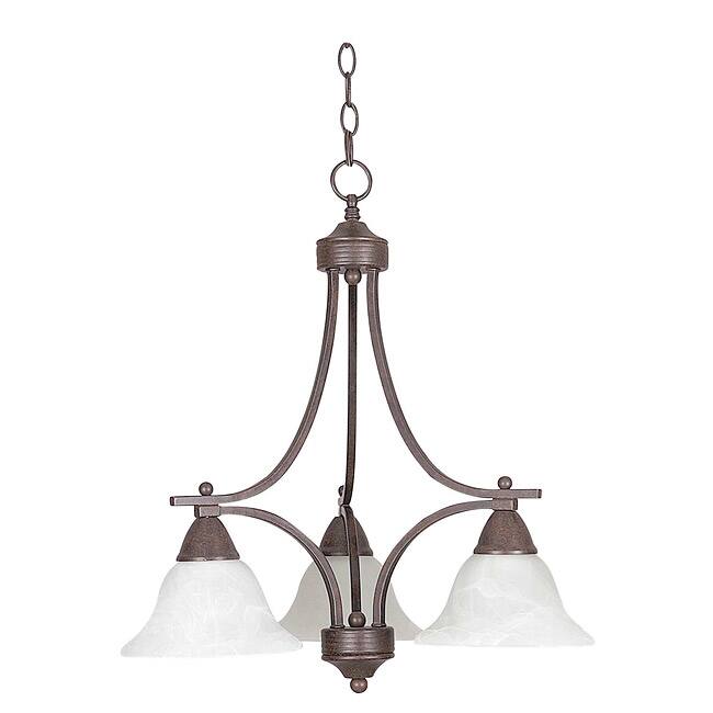 Three-light Pewter Down Chandelier