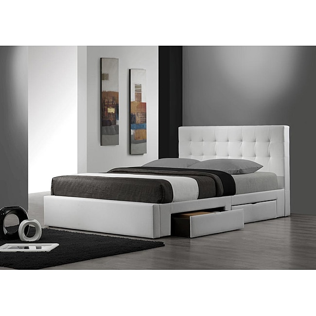 Belmont White Queen size Storage Bed