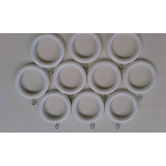 Arlo Blinds White Wooden Rings (Set of 10)