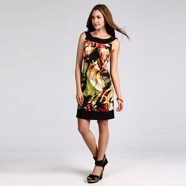 Connected Apparel Womens Coral Floral Dress Was $58.99 