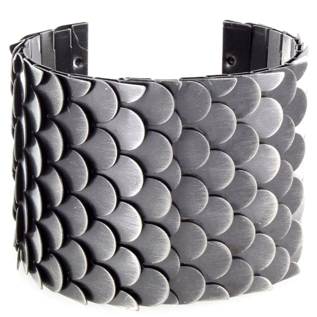 Silvertone Dragon Scale Cuff Bracelet Today $17.49