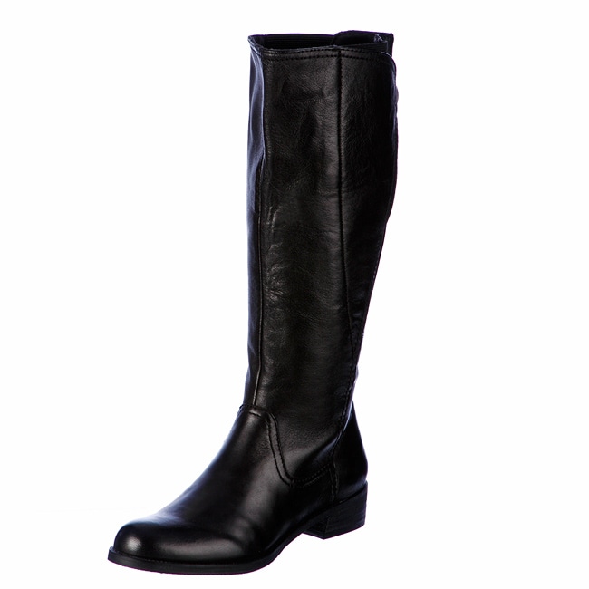 Steven by Steve Madden Womens Sowing Black Leather Riding Boots 