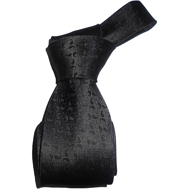 Dmitry Mens Black Formal Italian Silk Tie Compare $69 