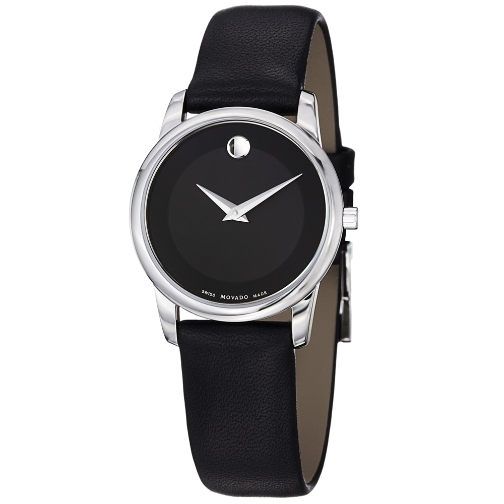 Shop Movado Women's Stainless Steel Leather Strap Watch - Free Shipping ...
