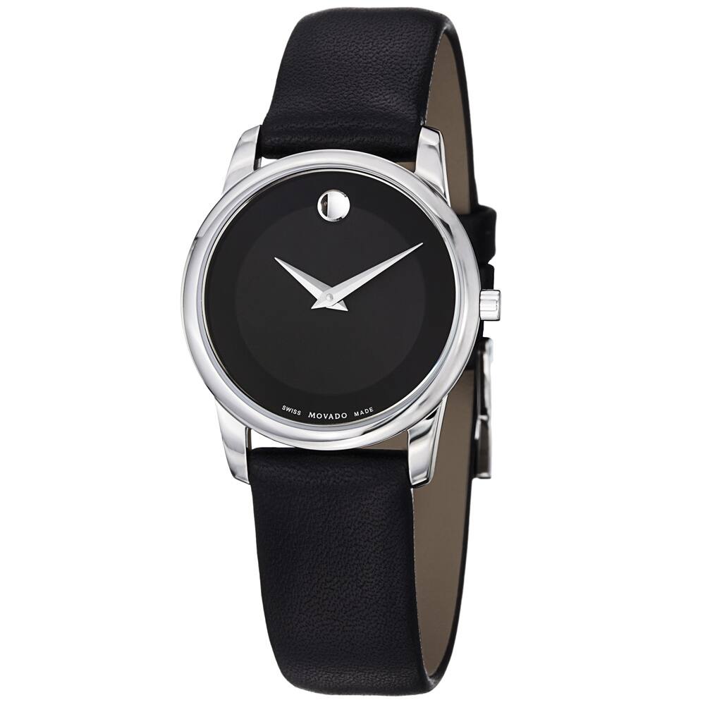 Movado Women's Stainless Steel Leather Strap Watch