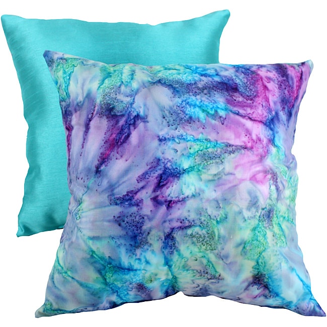 Shop Pillow Perfect Purple/Green Watercolor Throw Pillow ...