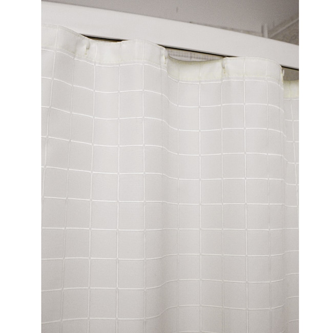 Lineation Ivory Polyester Shower Curtain  