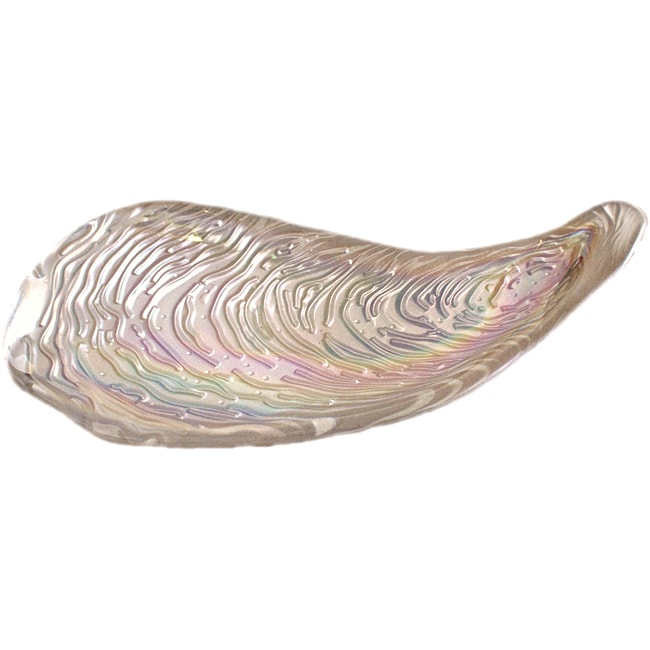 Arda Glassware Oyster Pearl/ White Tray  