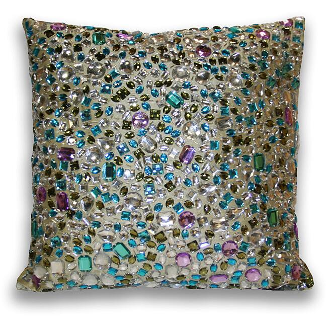 Peacock Gemstone 17-inch Decorative Pillow