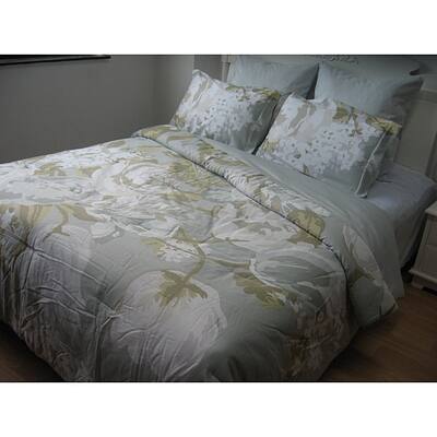 Isaac Mizrahi Silver Cotton Sateen 6-piece King-size Comforter Set