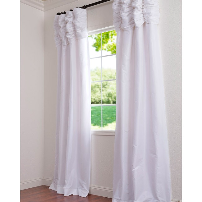 Ruched Header Faux Silk Taffeta 108 inch Curtain Panel