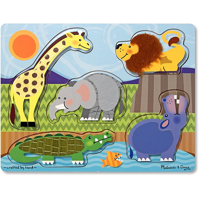 Melissa & Doug Zoo Animals Touch and Feel Puzzle
