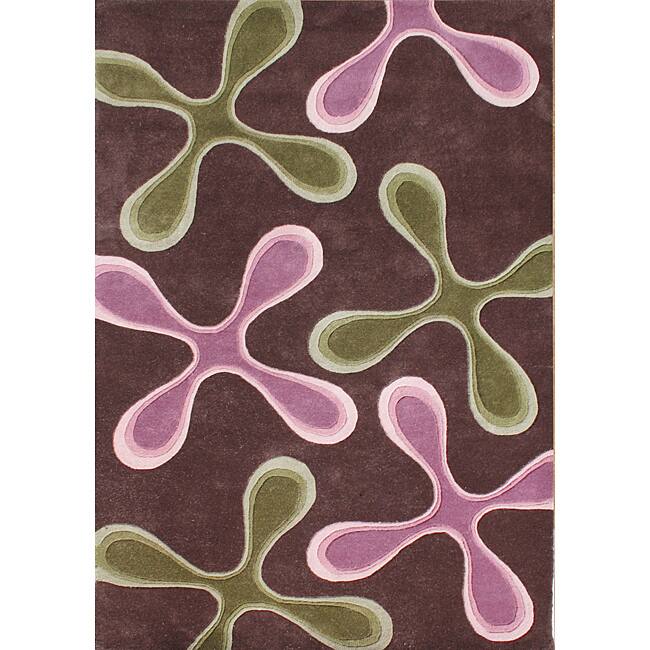 Alliyah Handmade Marron New Zealand Blend Wool Rug (4' x 6') - Marron/Strawberry Cream - 4' x 6'