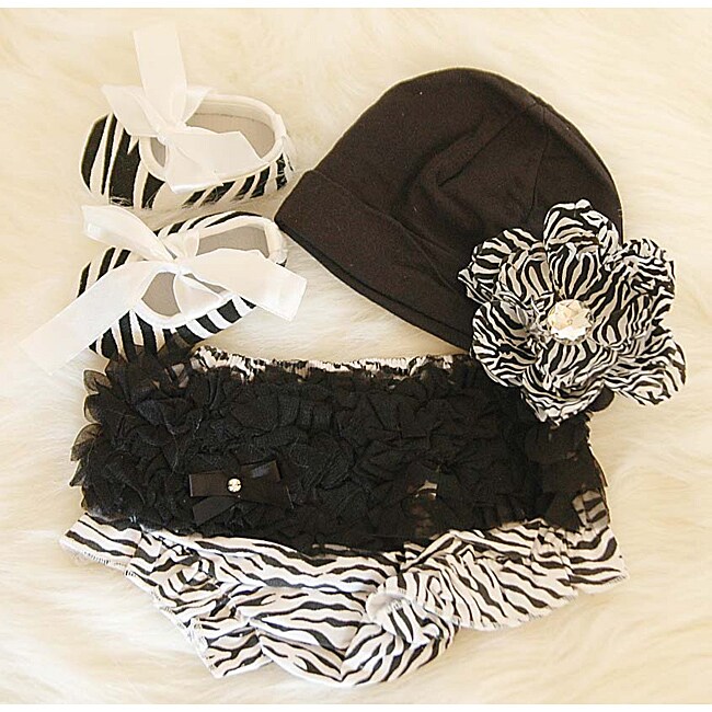 Zebra Print Baby Girls Gift Set