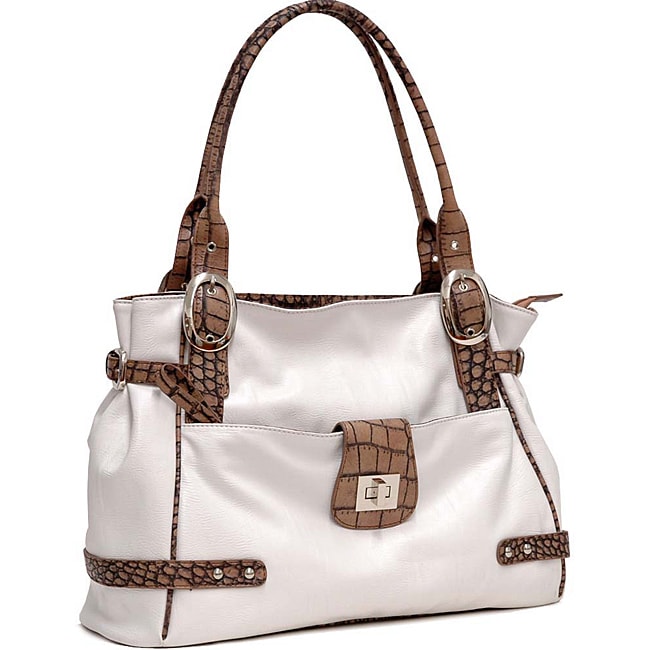 Dasein Two-tone Front Pocket Tote Bag - 14000863 - Overstock.com ...