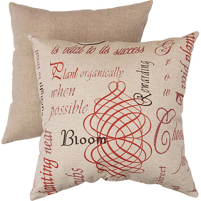 Pillow Perfect Decorative Linen/ Red French Laundry Square Toss Pillow