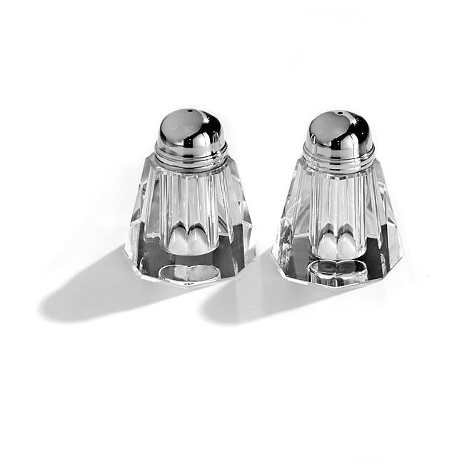 Fifth Avenue Crystal Ridged 'Reflections' 2-Piece Salt/ Pepper Shaker Set