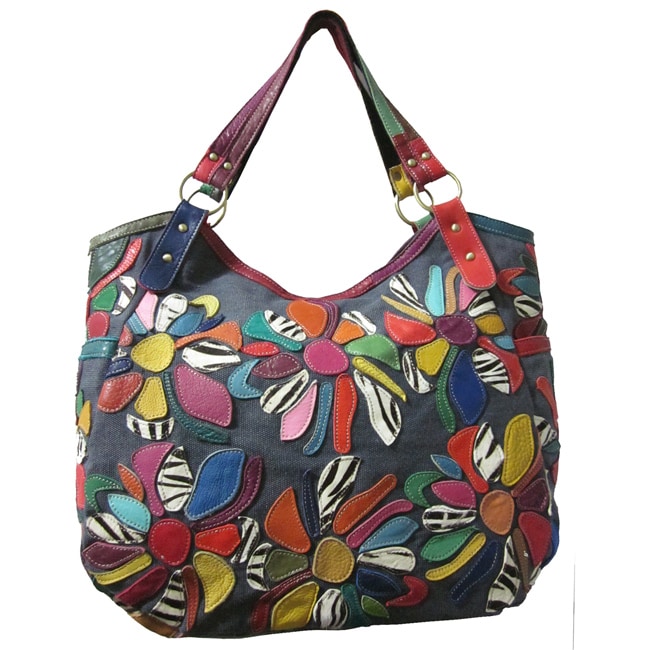 Amerileather Amelia Patchwork Leather Tote Bag  