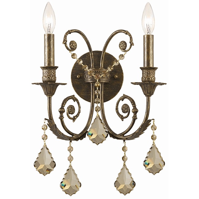 Crystorama Regis 2 Light English Bronze Wall Sconce Today $250.20