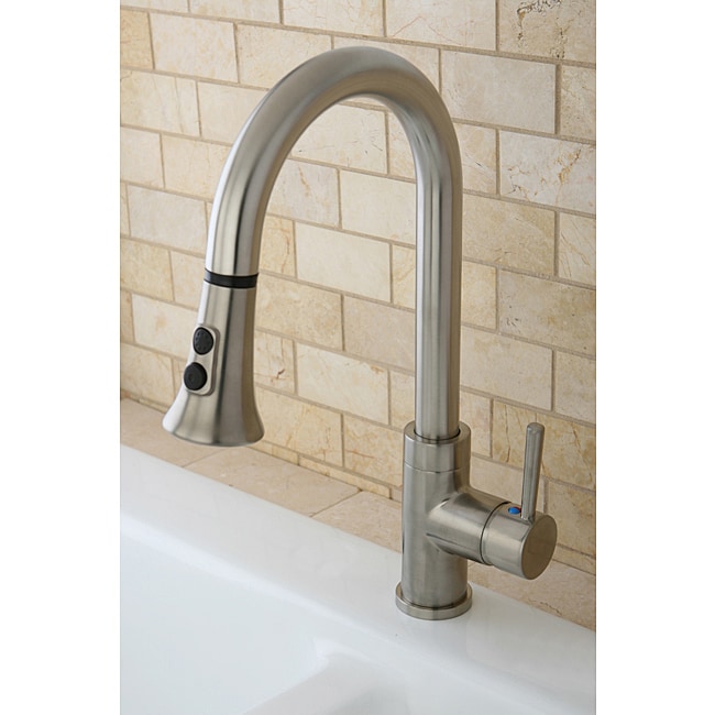 Kitchen Satin Nickel Single Handle Faucet with Pull Down Spout Today