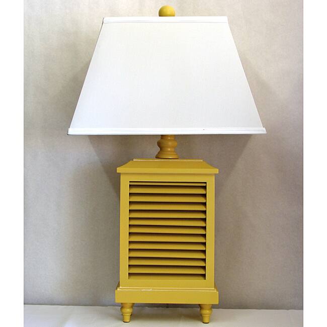 Light Yellow Wood Shutter Lamp
