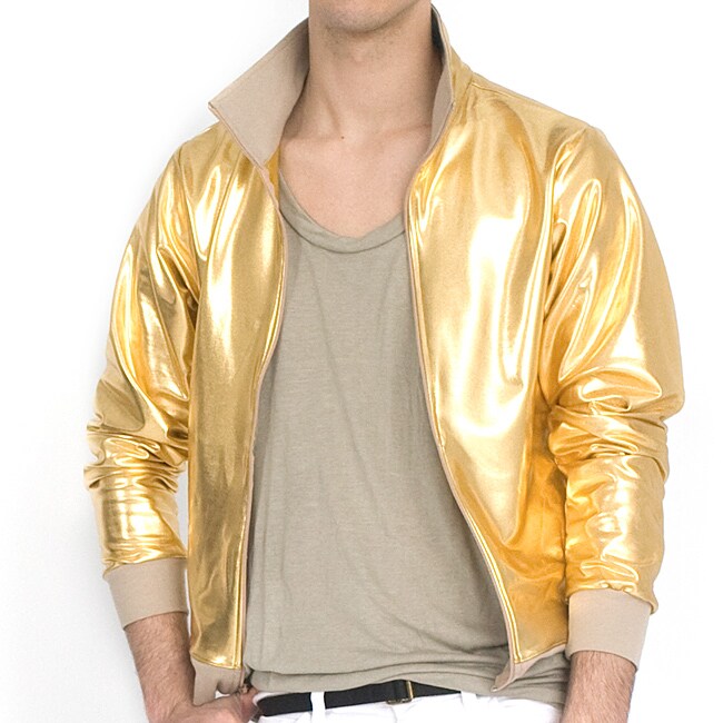 American Apparel Lamé Gold Shiny Windbreaker - 14007006 - Overstock.com ...