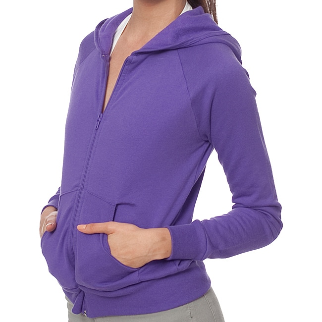 American Apparel Womens Purple California Fleece Zip Hoodie (Extra 
