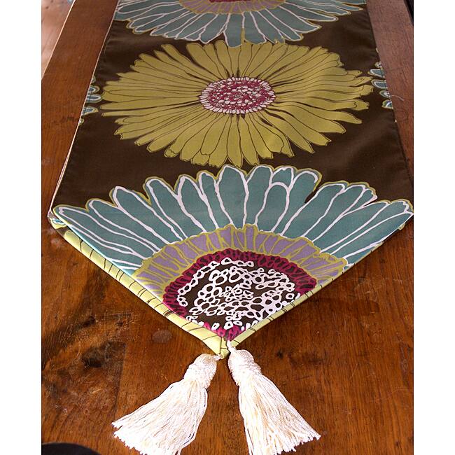 RLF Home Flower Power Tasseled Table Runner