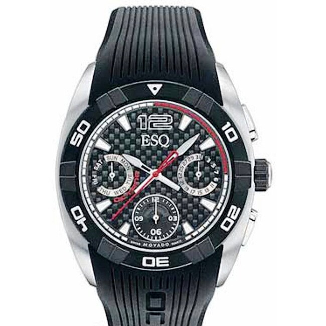 ESQ by Movado Men's Swiss Chronograph Octane Black Silicone Strap Watch