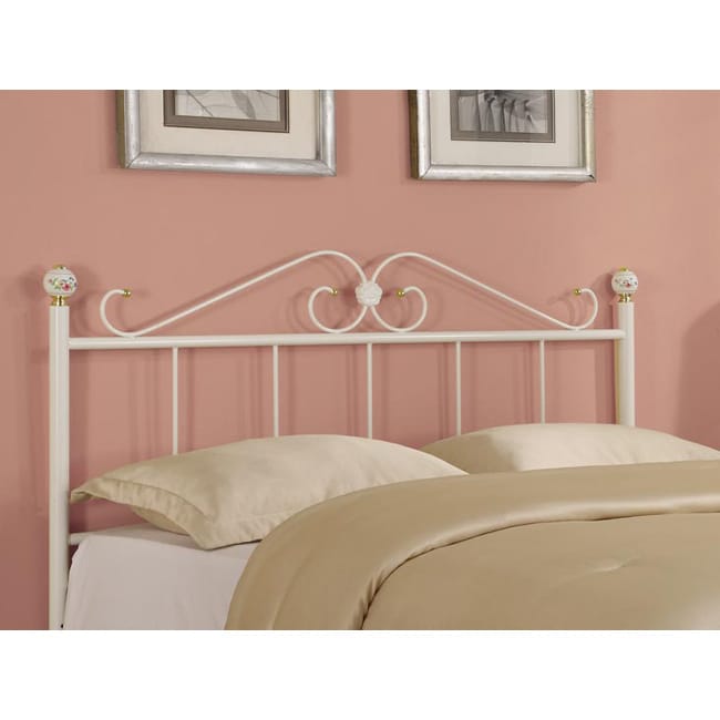 White Twin Size Metal Headboard