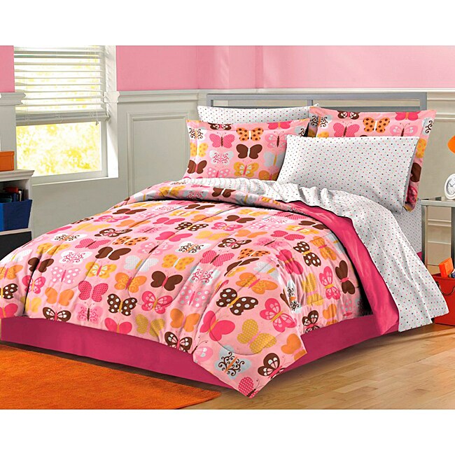 Sweetie 6piece Twinsize Microfiber Bed in a Bag with Sheet Set Free Shipping Today