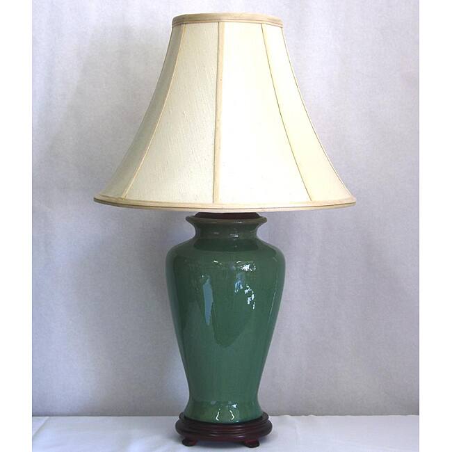 Porcelain Sage Green CrackleTable Lamp