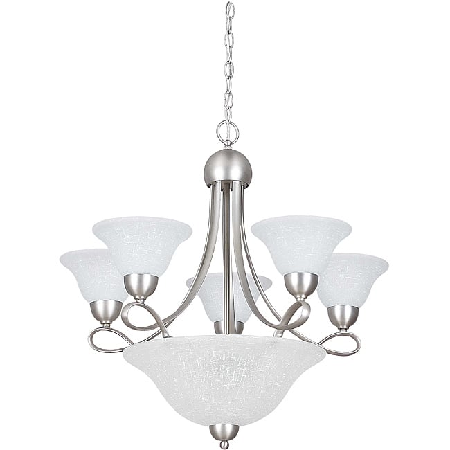 Eight Light Satin Nickel Pomona Chandelier
