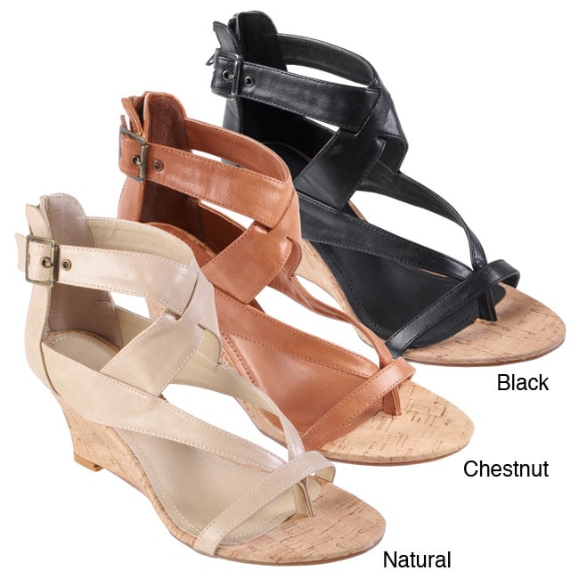 Journee Collection Womens Shelby Strappy Low Wedge Sandal