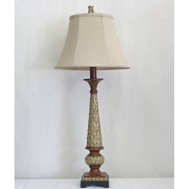 Lamp Factory Aged Gold Finish Palm Leaf Table Lamp