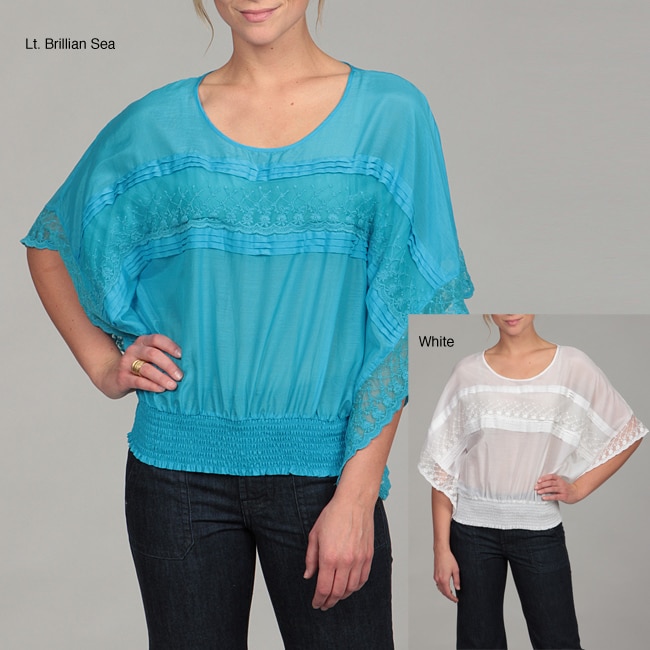 California Bloom Womens Dolman Sleeve Burnout Top  