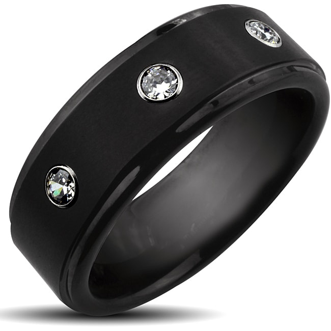 Carbide Black Triple Cubic Zirconia Ring Today $67.99