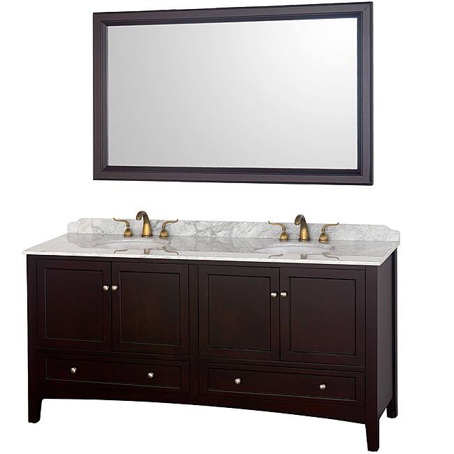 Wyndham Collection Audrey Espresso 72-Inch Double Bathroom Vanity