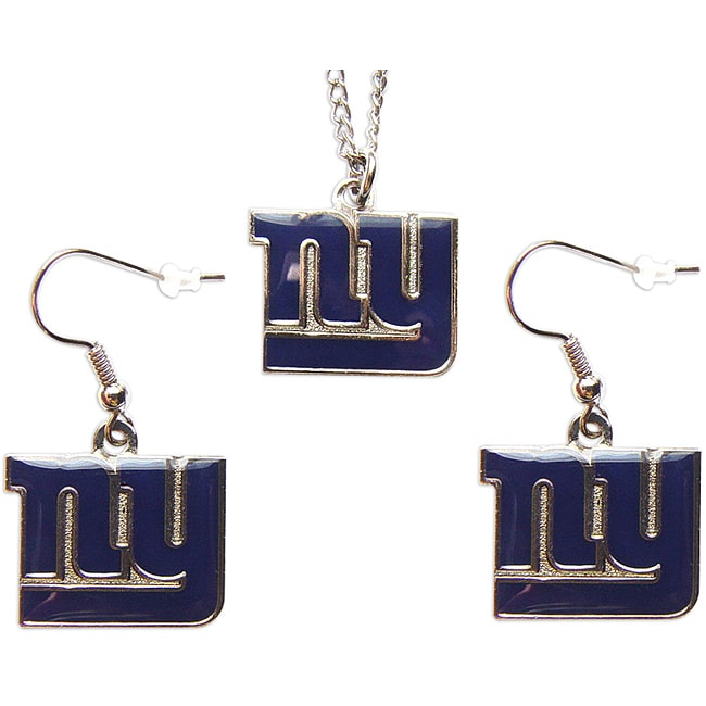 New York Giants Necklace and Dangle Earring Charm Set