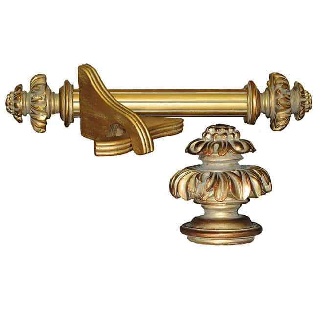 Royal Fancy Historical Gold 4-foot Wood Curtain Rod Set