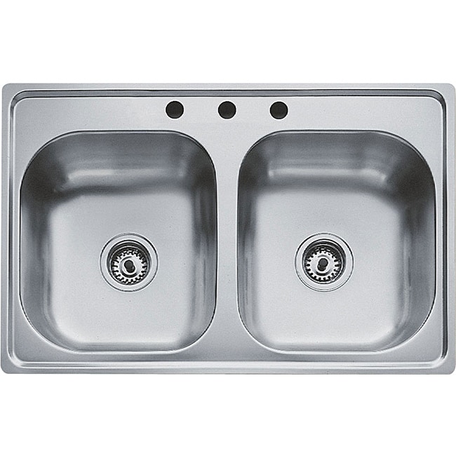 TEKA Stainless Steel 33 inch Top Mount Double Bowl Kitchen Sink