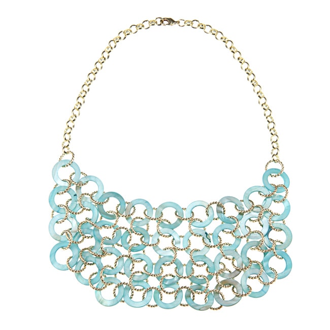   Zooey Goldtone Mother of Pearl Ring Link Bib Necklace Today $27.49