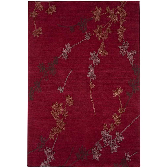 Hand tufted Rust Floral Area Rug (2 x 3) Today 