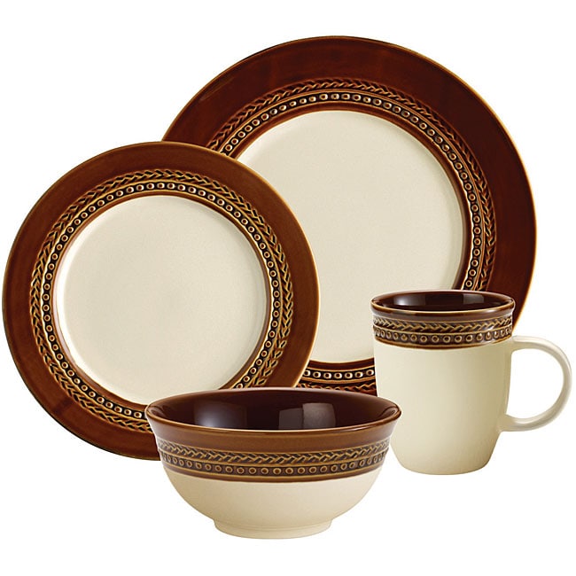 Paula Deen Dinnerware Southern Gathering 16 piece Set, Chestnut