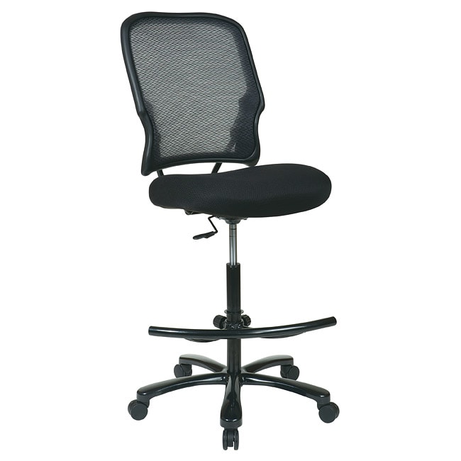 Big   Tall Double Dark Air Grid Back Drafting Chair