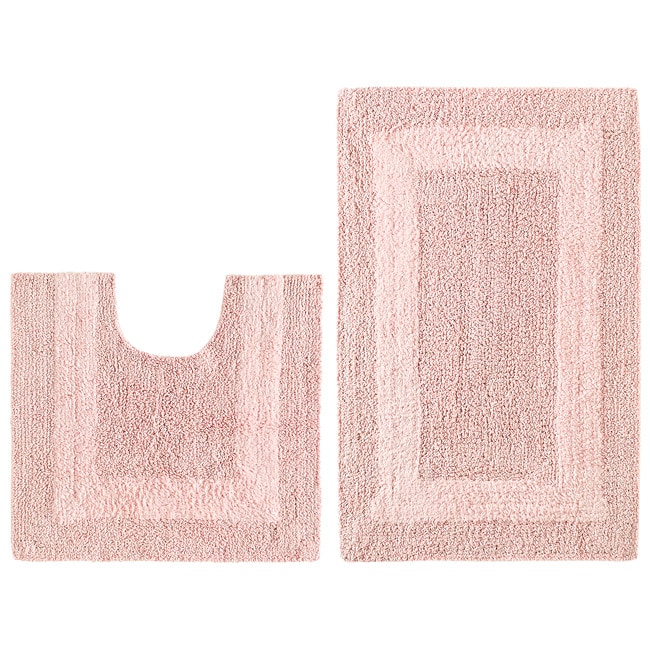 Celebration Reversible Race Track 2 piece Pink Bath Rug Set 