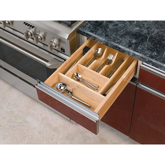 Trim-to-Fit Wood Cutlery Organizer